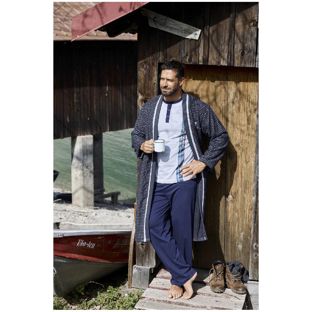 Jan Vanderstorm Bademantel TRIFRED Dunkelblau