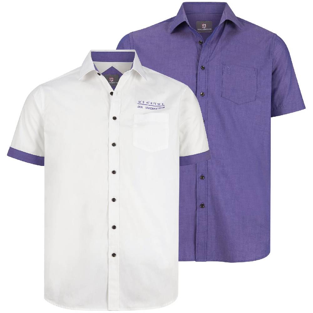 Jan Vanderstorm Doppelpack Hemd EVIN weiß lila