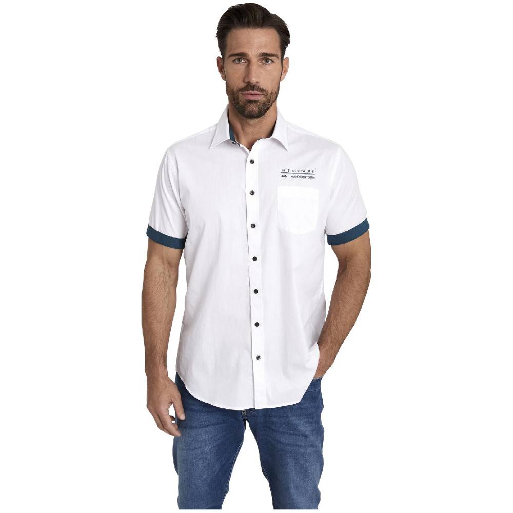Jan Vanderstorm Doppelpack Hemd EVIN Weiß Petrol