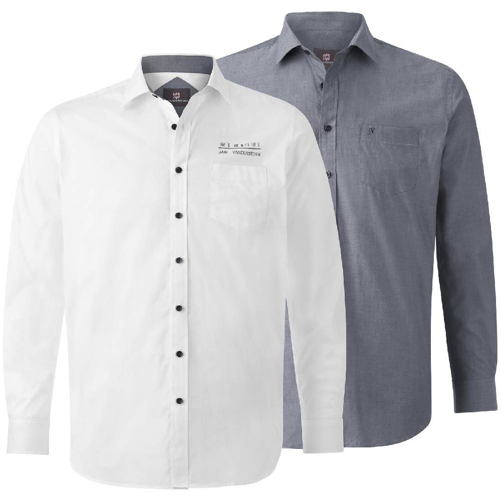Jan Vanderstorm Doppelpack Hemd ULFE blau weiß