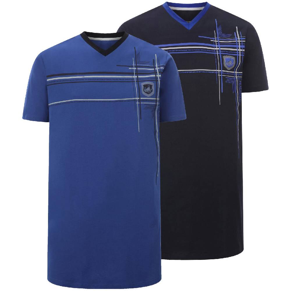 Jan Vanderstorm Doppelpack Nachthemd ALOF blau
