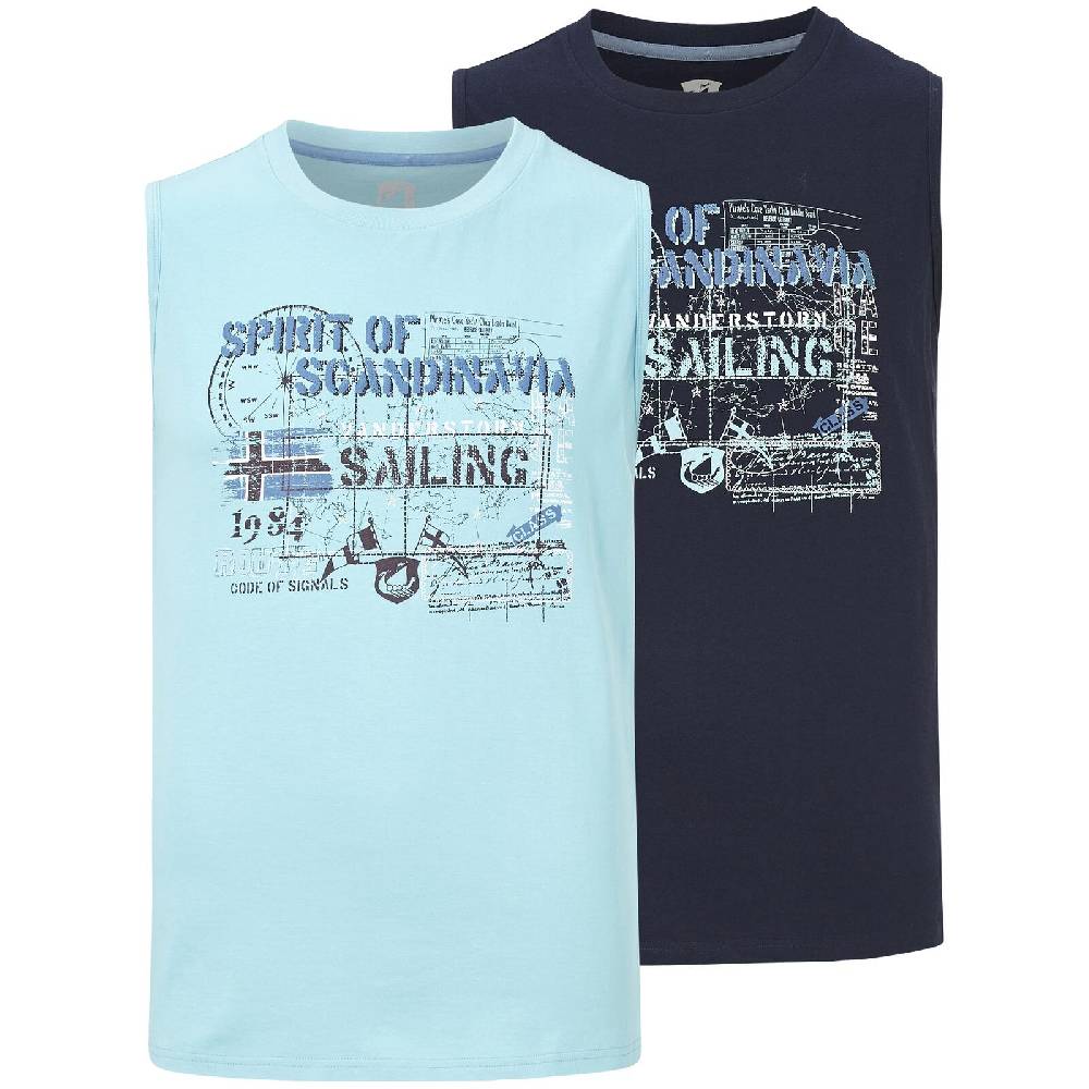 Jan Vanderstorm Doppelpack Tanktop LENNY blau