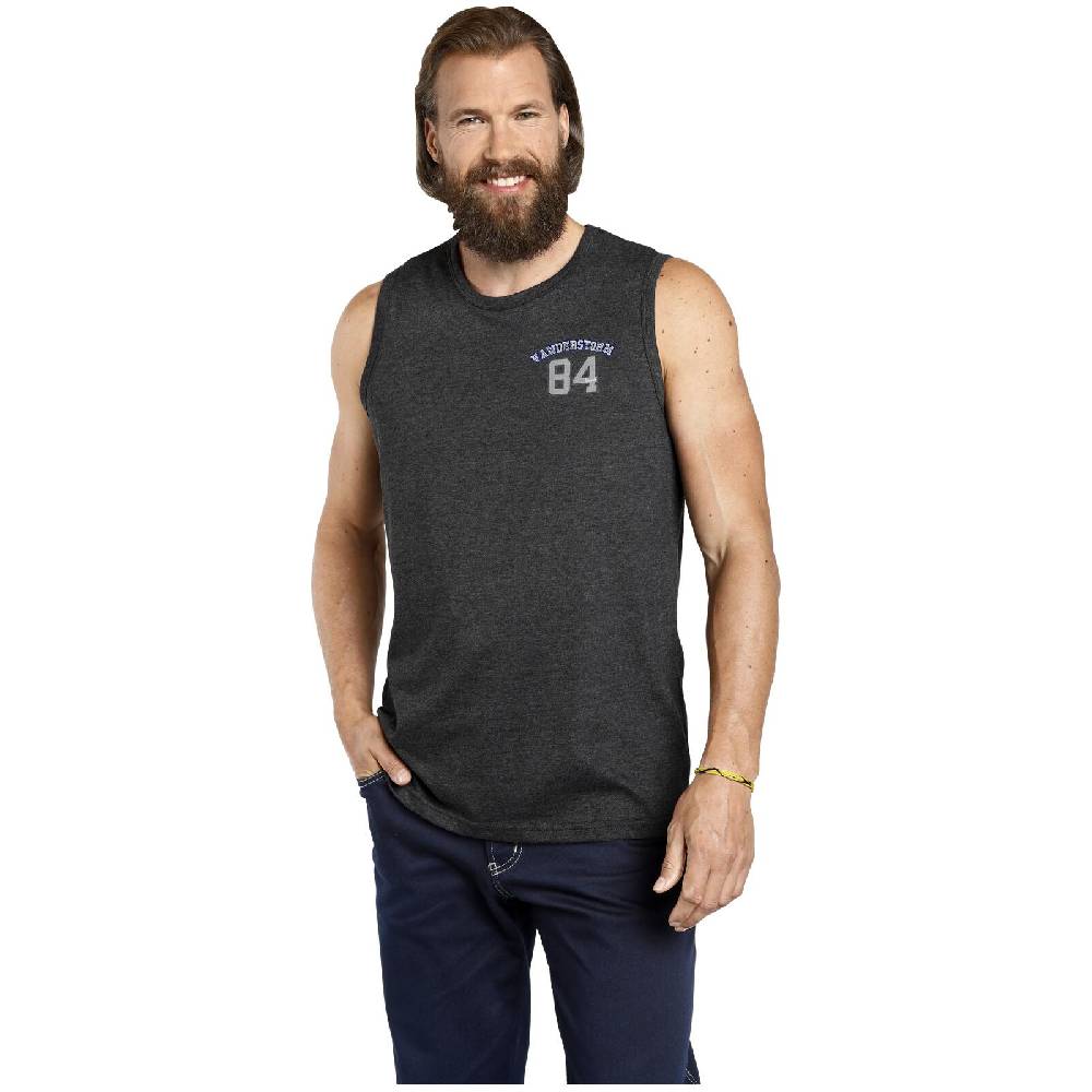 Jan Vanderstorm Doppelpack Tanktop PORO Blau Grau