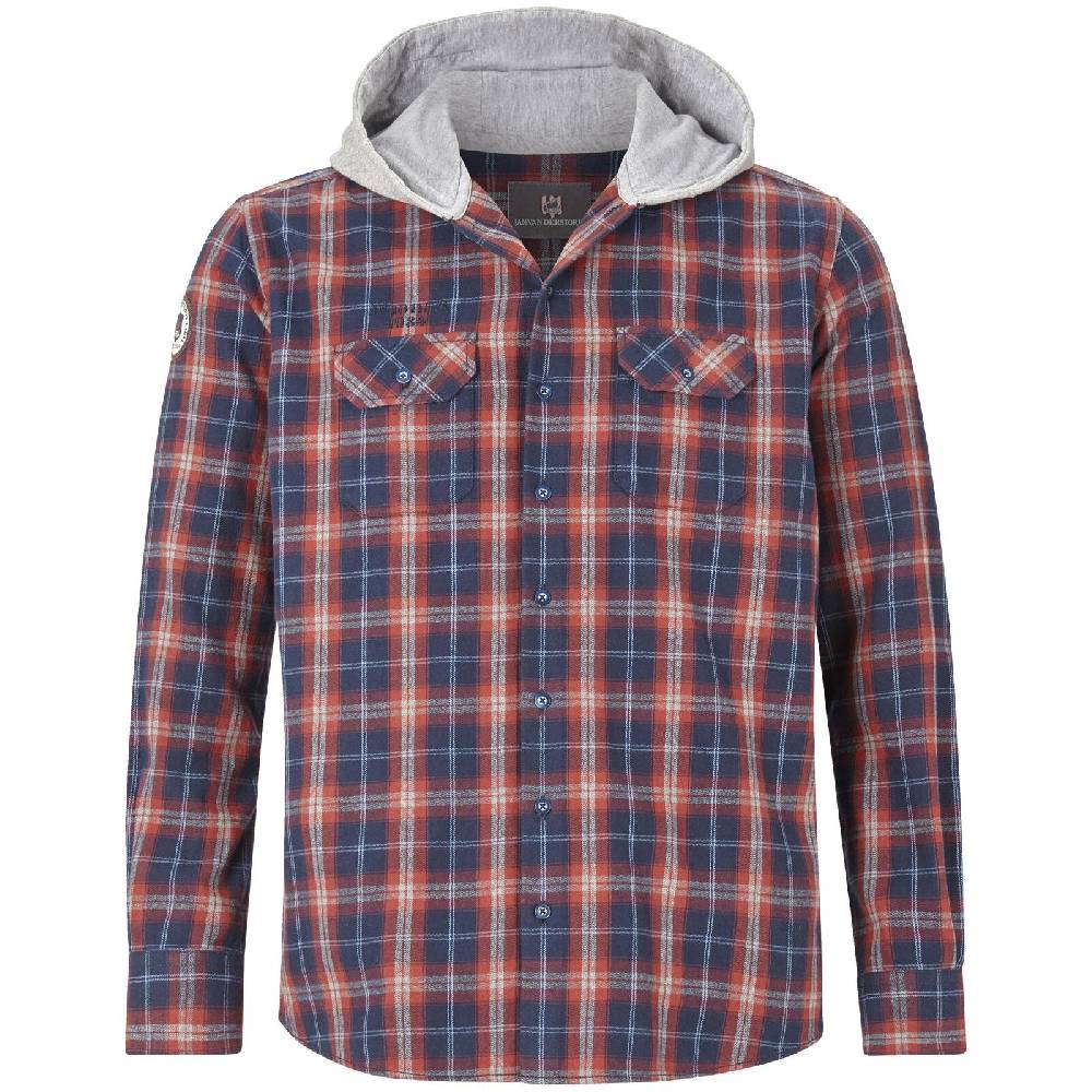 Jan Vanderstorm Flanellhemd FANNAR blau kariert