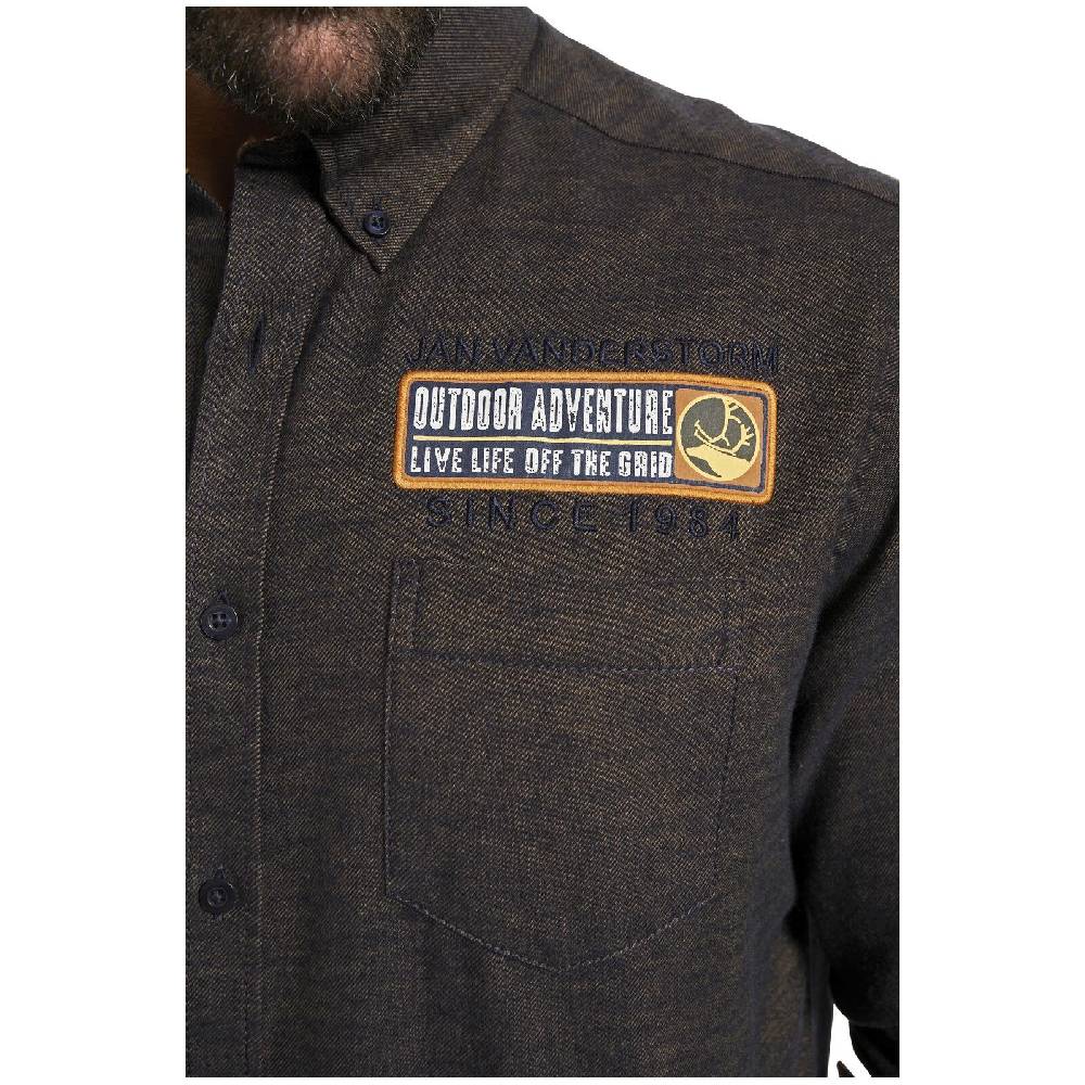 Jan Vanderstorm Flanellhemd NOTKER Braun