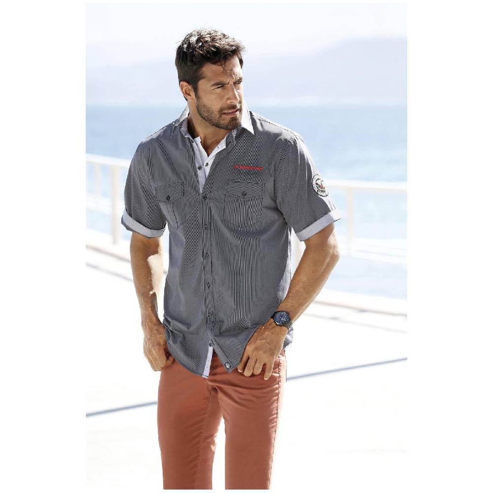 Jan Vanderstorm Hemd AABEL Schwarz Gestreift