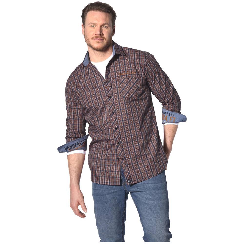 Jan Vanderstorm Hemd BJORNMAN Orange Kariert