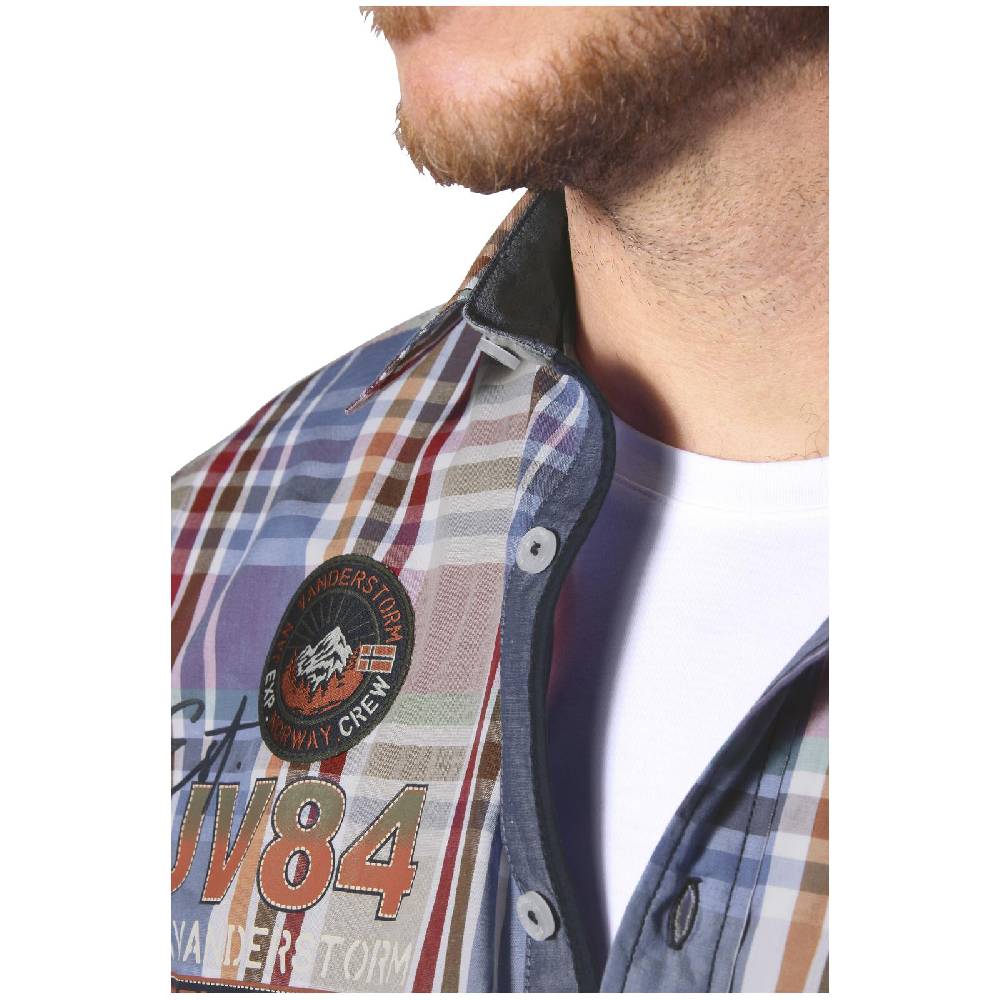 Jan Vanderstorm Hemd DETRIK Blau Kariert