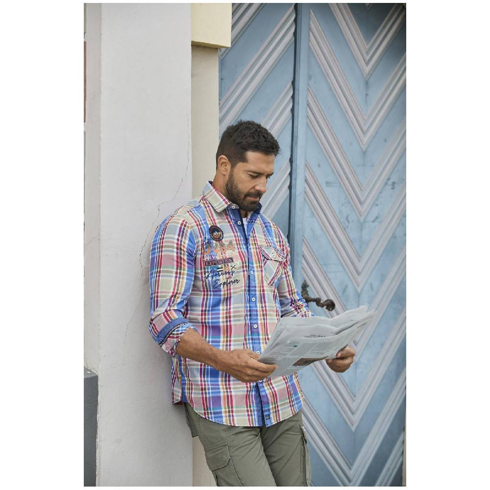 Jan Vanderstorm Hemd DETRIK Blau Kariert