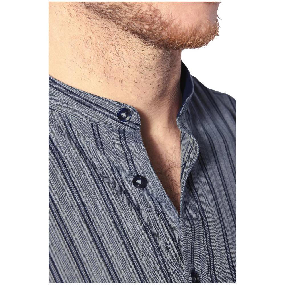 Jan Vanderstorm Hemd DYGGVE Dunkelblau Gestreift