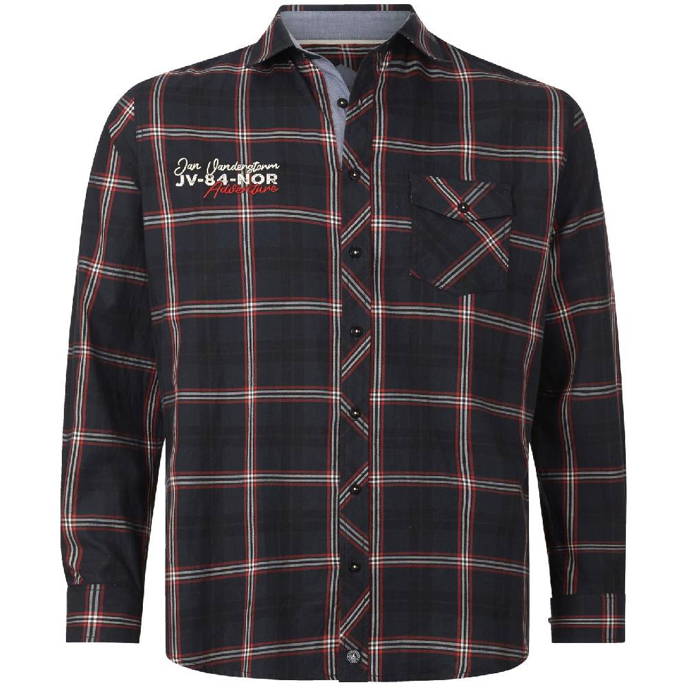 Jan Vanderstorm Hemd ENNOLS dunkelblau kariert