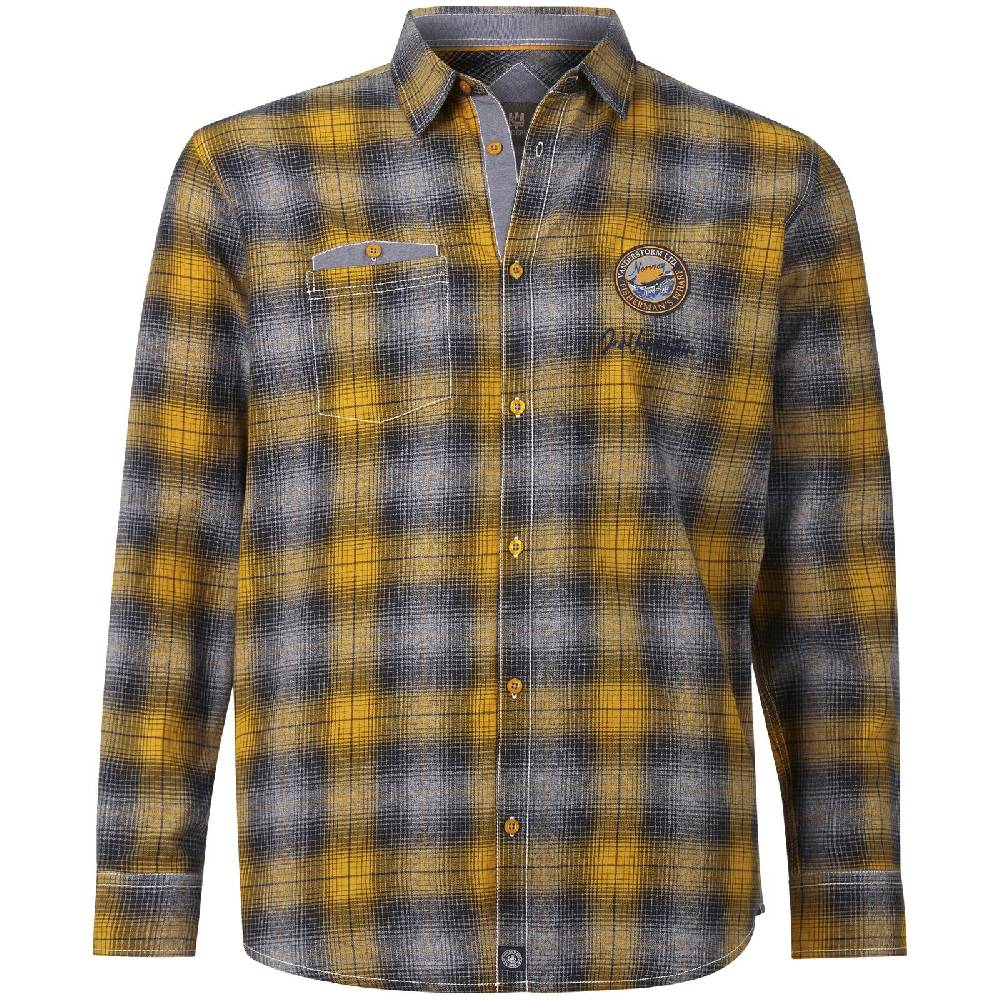 Jan Vanderstorm Hemd GERMOL dunkelgelb kariert