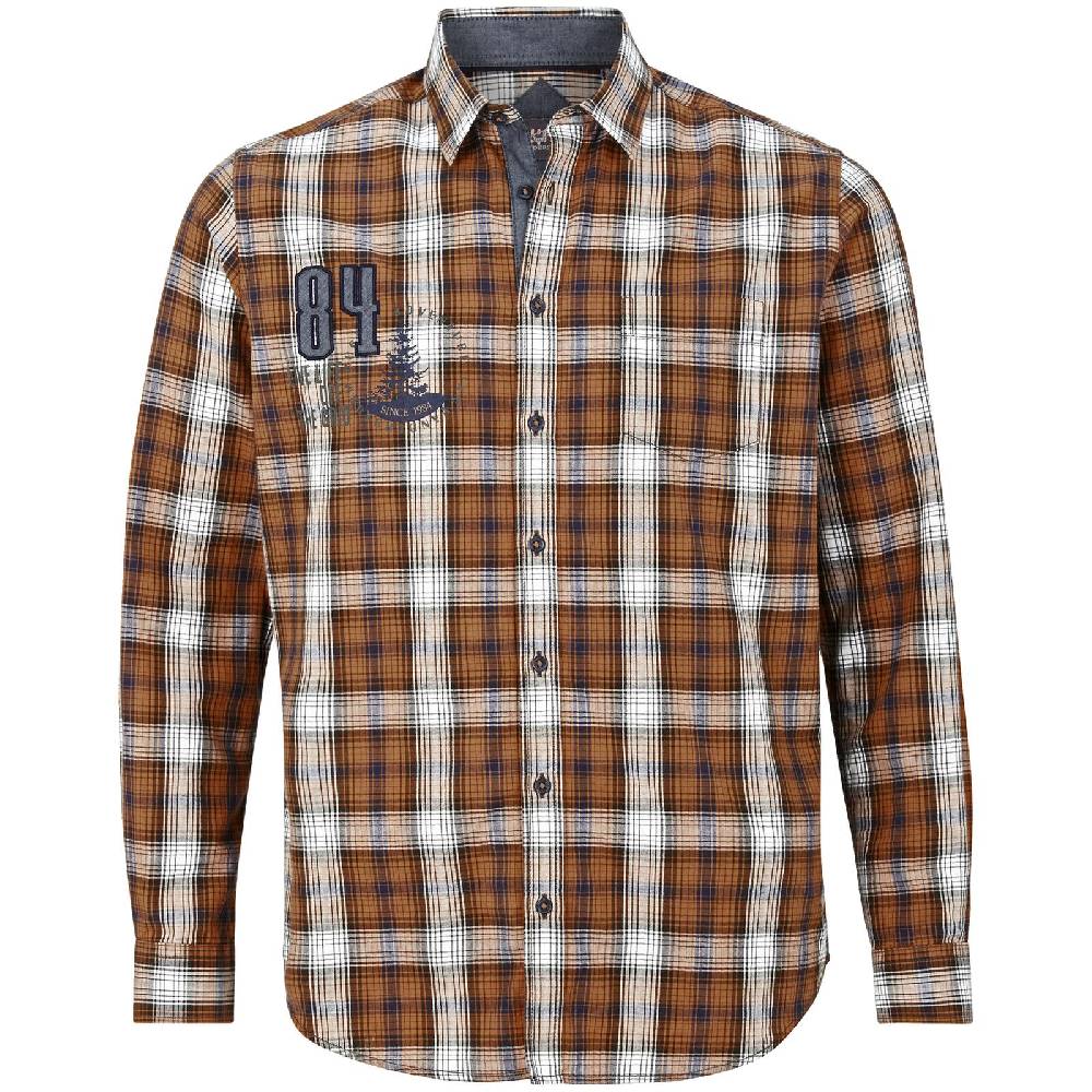 Jan Vanderstorm Hemd GYRTH orange kariert