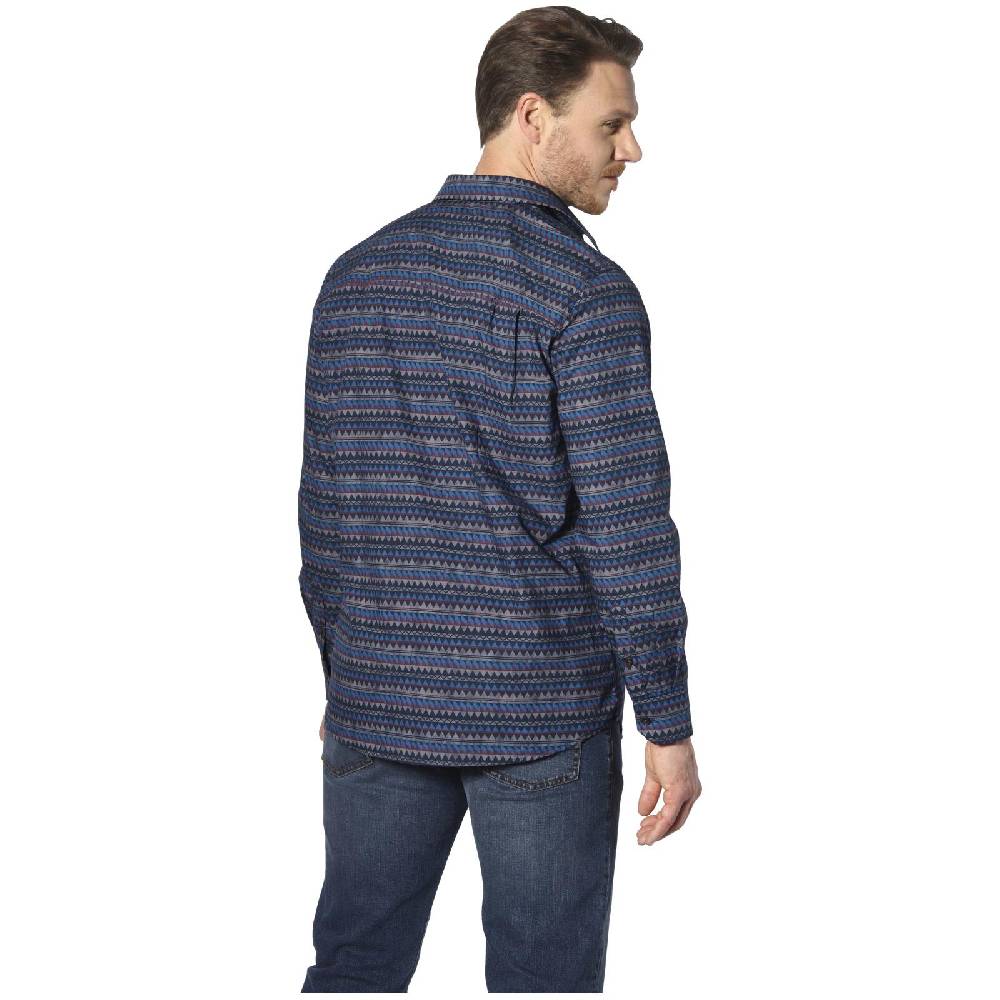 Jan Vanderstorm Hemd HALJORN Blau Gemustert