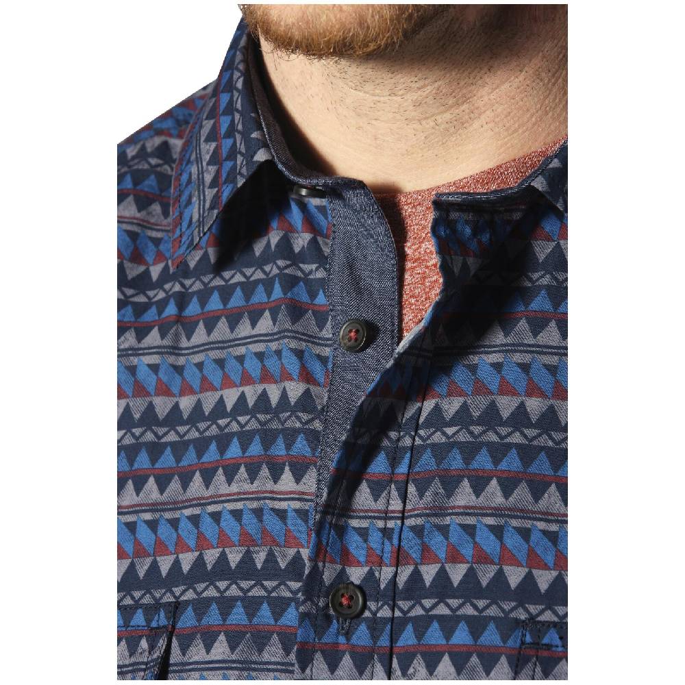 Jan Vanderstorm Hemd HALJORN Blau Gemustert