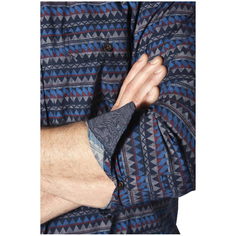 Jan Vanderstorm Hemd HALJORN Blau Gemustert