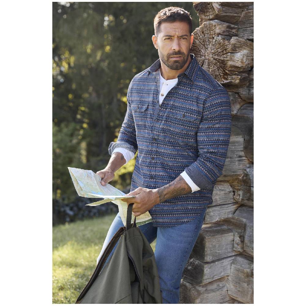 Jan Vanderstorm Hemd HALJORN Blau Gemustert