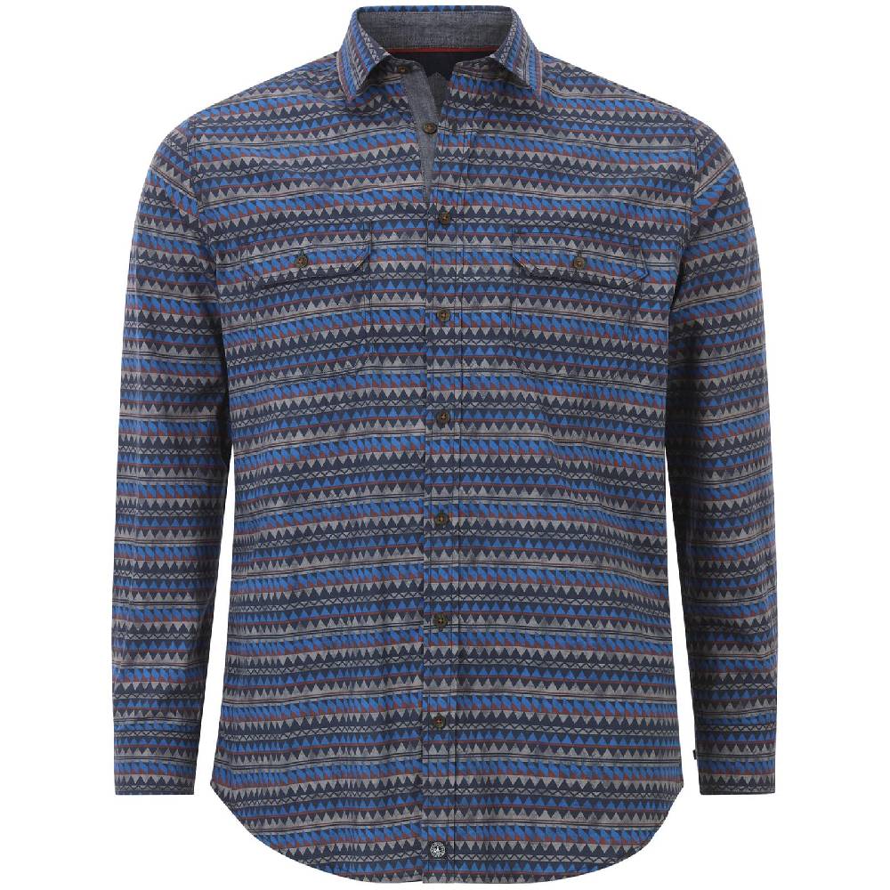 Jan Vanderstorm Hemd HALJORN blau gemustert