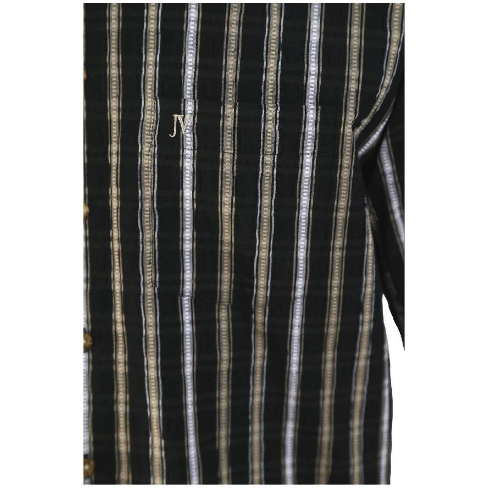 Jan Vanderstorm Hemd HINNE Schwarz Beige