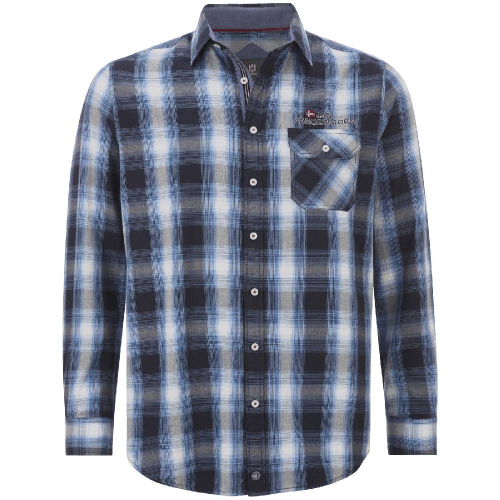 Jan Vanderstorm Hemd KAITAR blau kariert