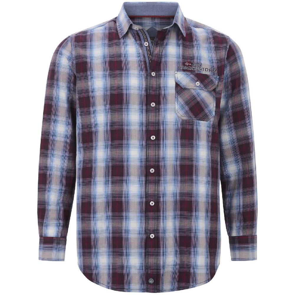 Jan Vanderstorm Hemd KAITAR rot kariert