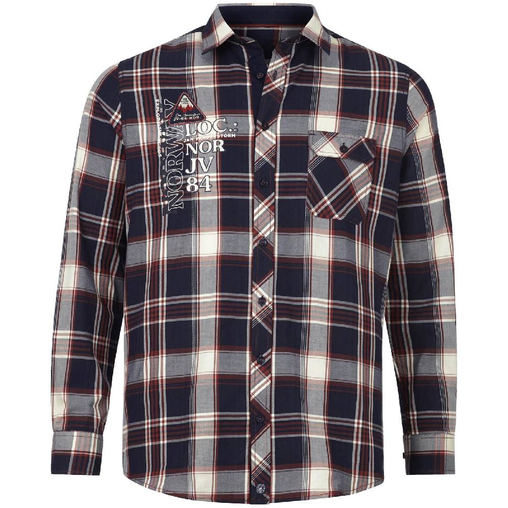 Jan Vanderstorm Hemd KEKE dunkelblau kariert