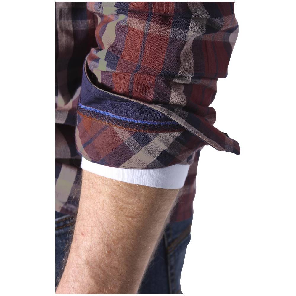 Jan Vanderstorm Hemd NANTWIN Dunkelrot Kariert