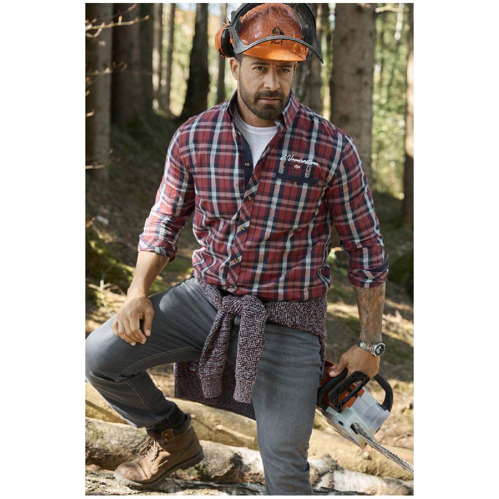 Jan Vanderstorm Hemd NANTWIN Dunkelrot Kariert