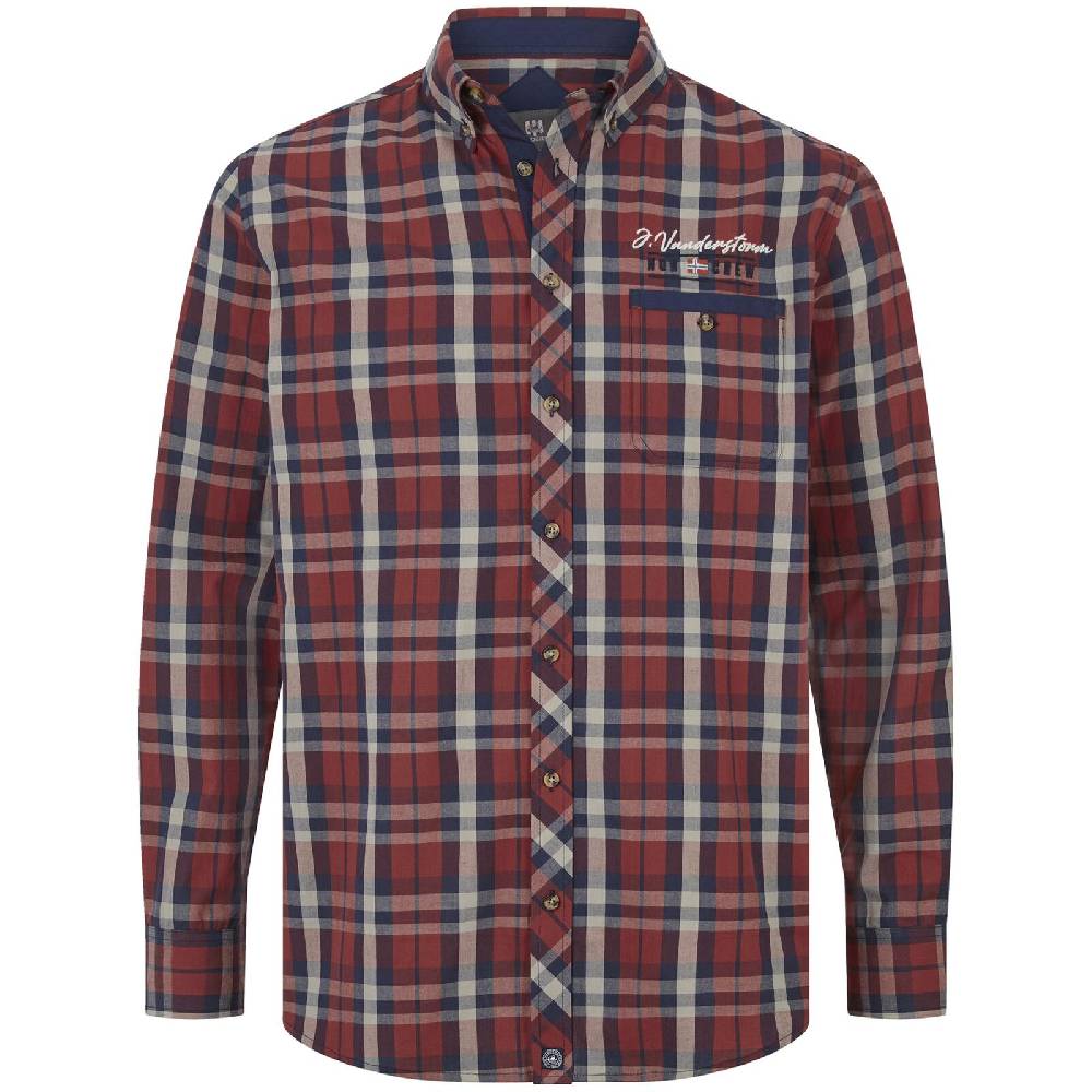 Jan Vanderstorm Hemd NANTWIN dunkelrot kariert
