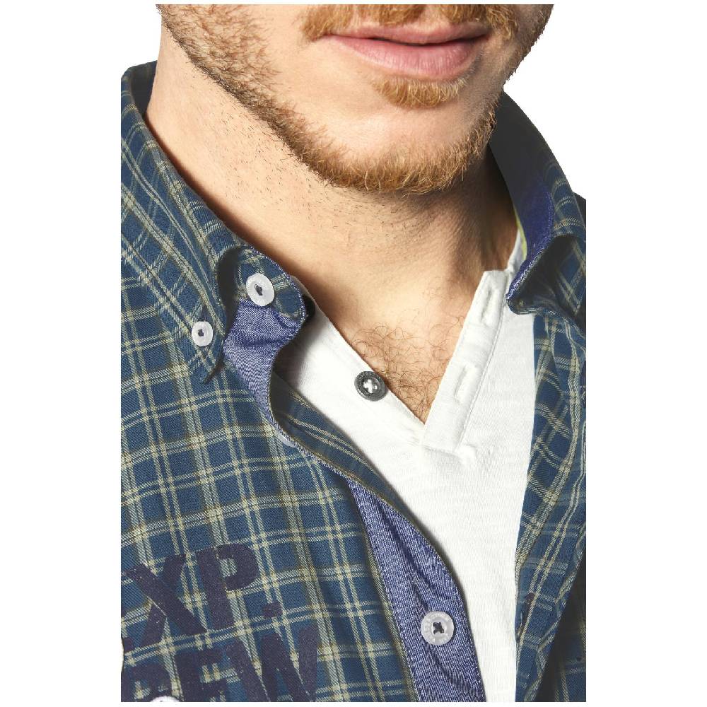 Jan Vanderstorm Hemd PERTAVIN Blau Kariert
