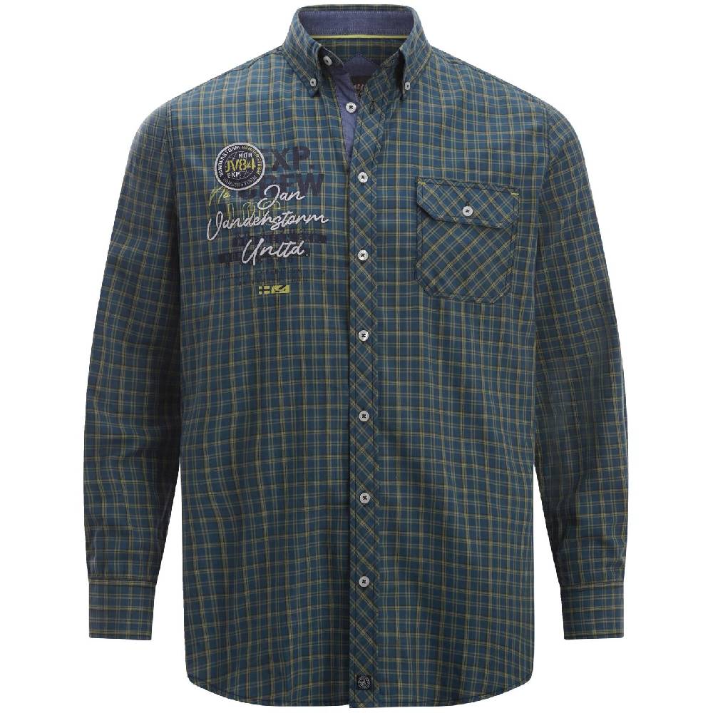 Jan Vanderstorm Hemd PERTAVIN blau kariert