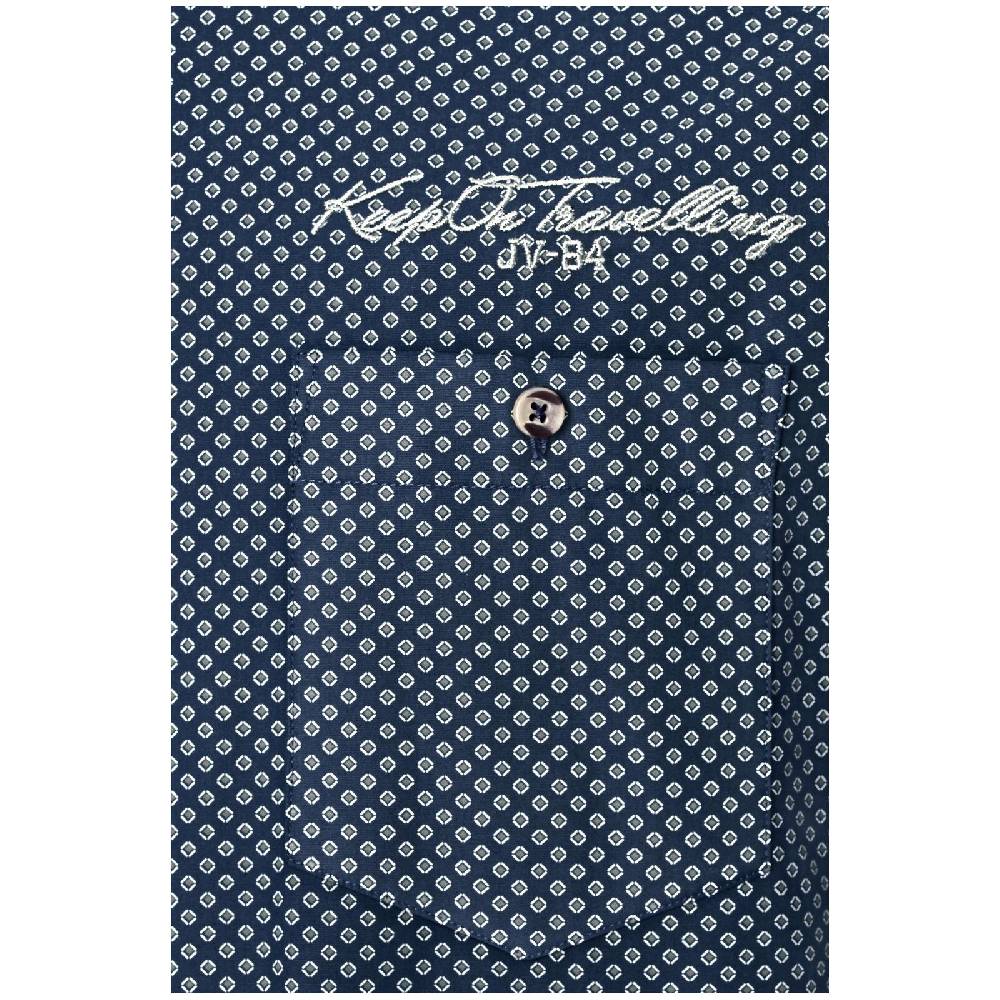 Jan Vanderstorm Hemd RAIKO Dunkelblau Gemustert