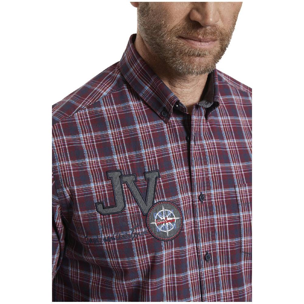 Jan Vanderstorm Hemd WERNULF Dunkelrot Kariert