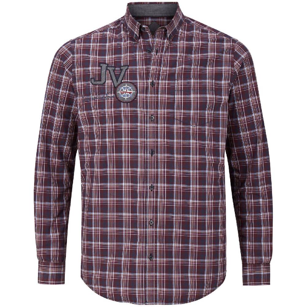 Jan Vanderstorm Hemd WERNULF dunkelrot kariert