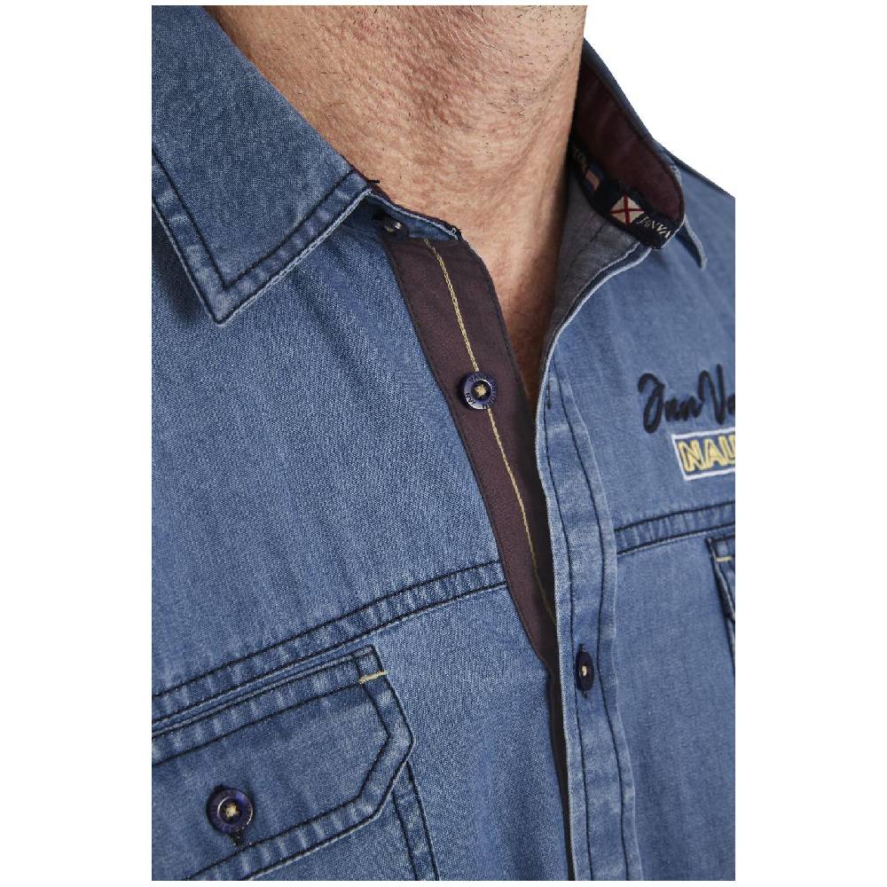 Jan Vanderstorm Jeanshemd LORENSIUS Blau