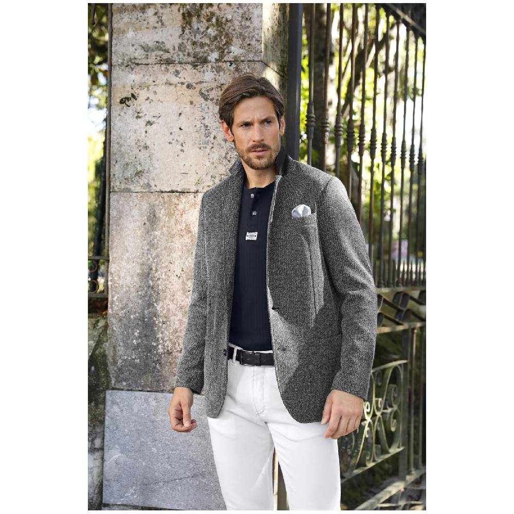 Jan Vanderstorm Jersey-Sakko ALBIN Schwarz Melange
