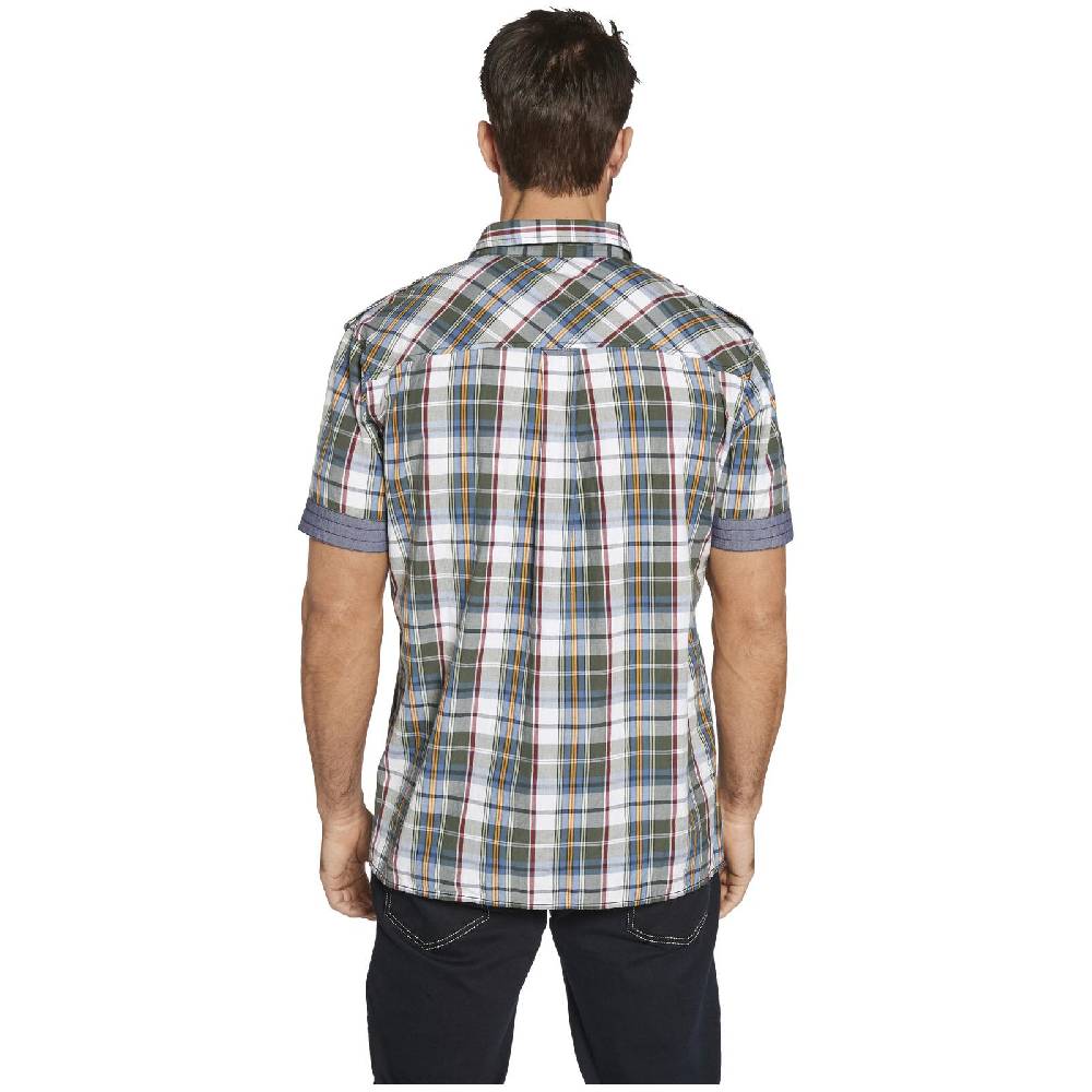 Jan Vanderstorm Kurzarmhemd AAGES Oliv Kariert