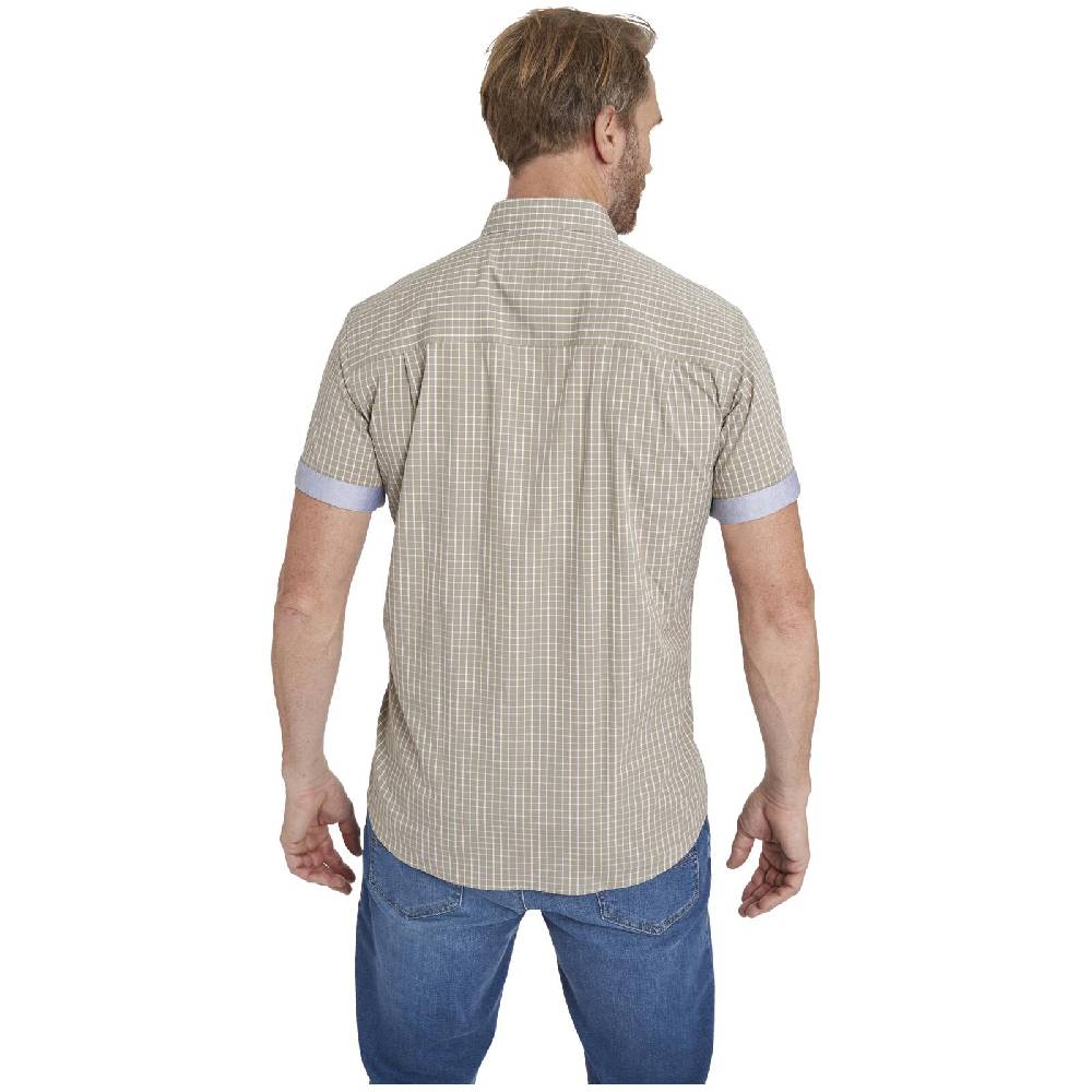 Jan Vanderstorm Kurzarmhemd AJULE Beige Kariert