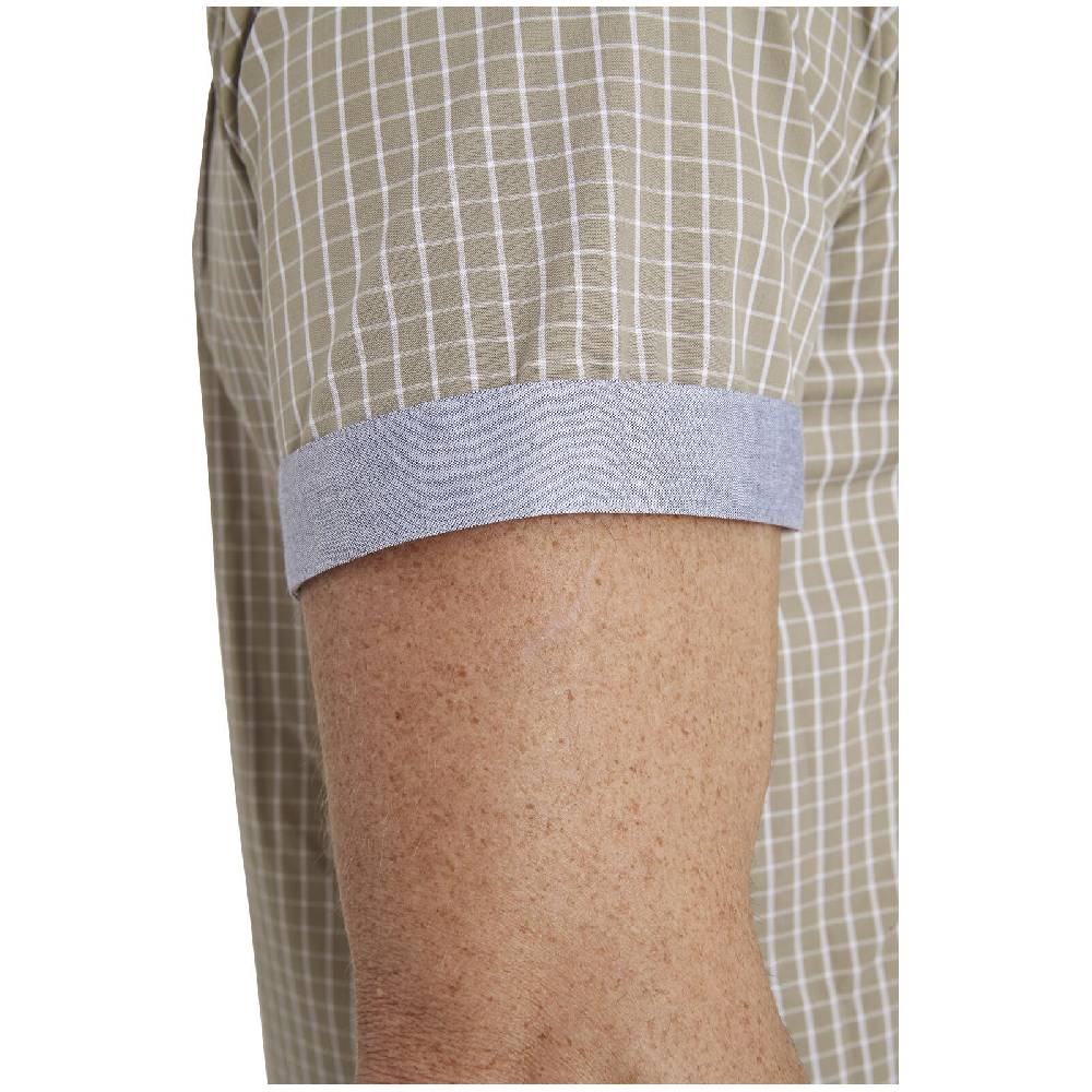 Jan Vanderstorm Kurzarmhemd AJULE Beige Kariert