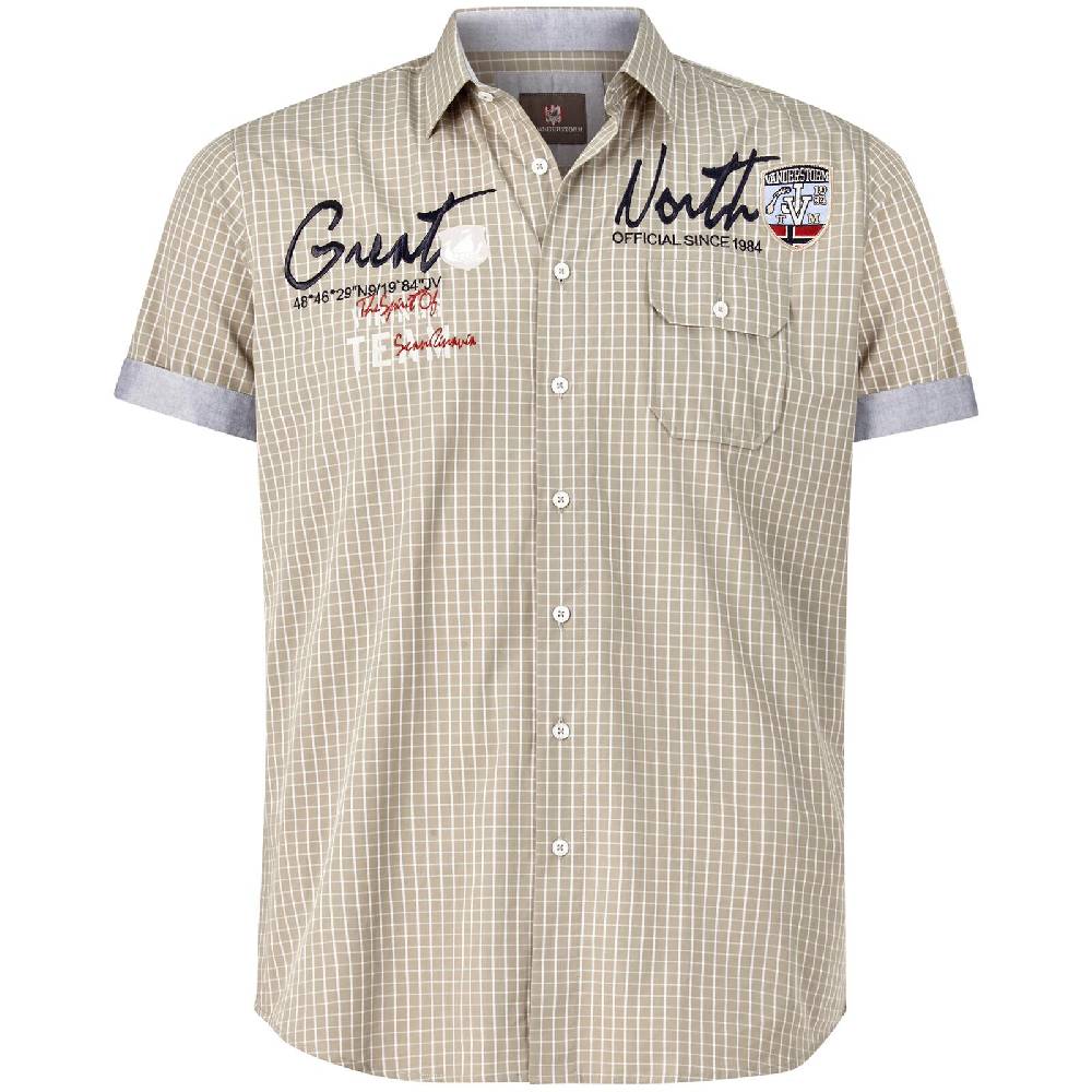 Jan Vanderstorm Kurzarmhemd AJULE beige kariert