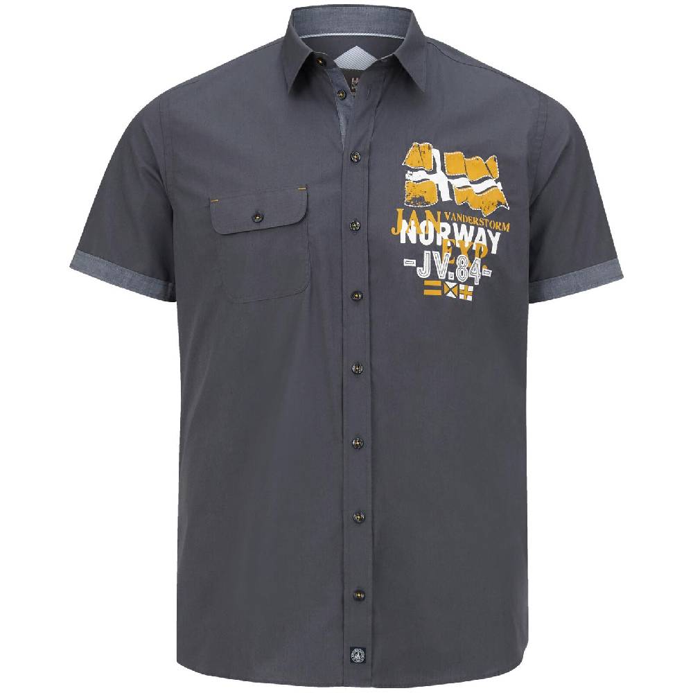 Jan Vanderstorm Kurzarmhemd ALGER dunkelgrau