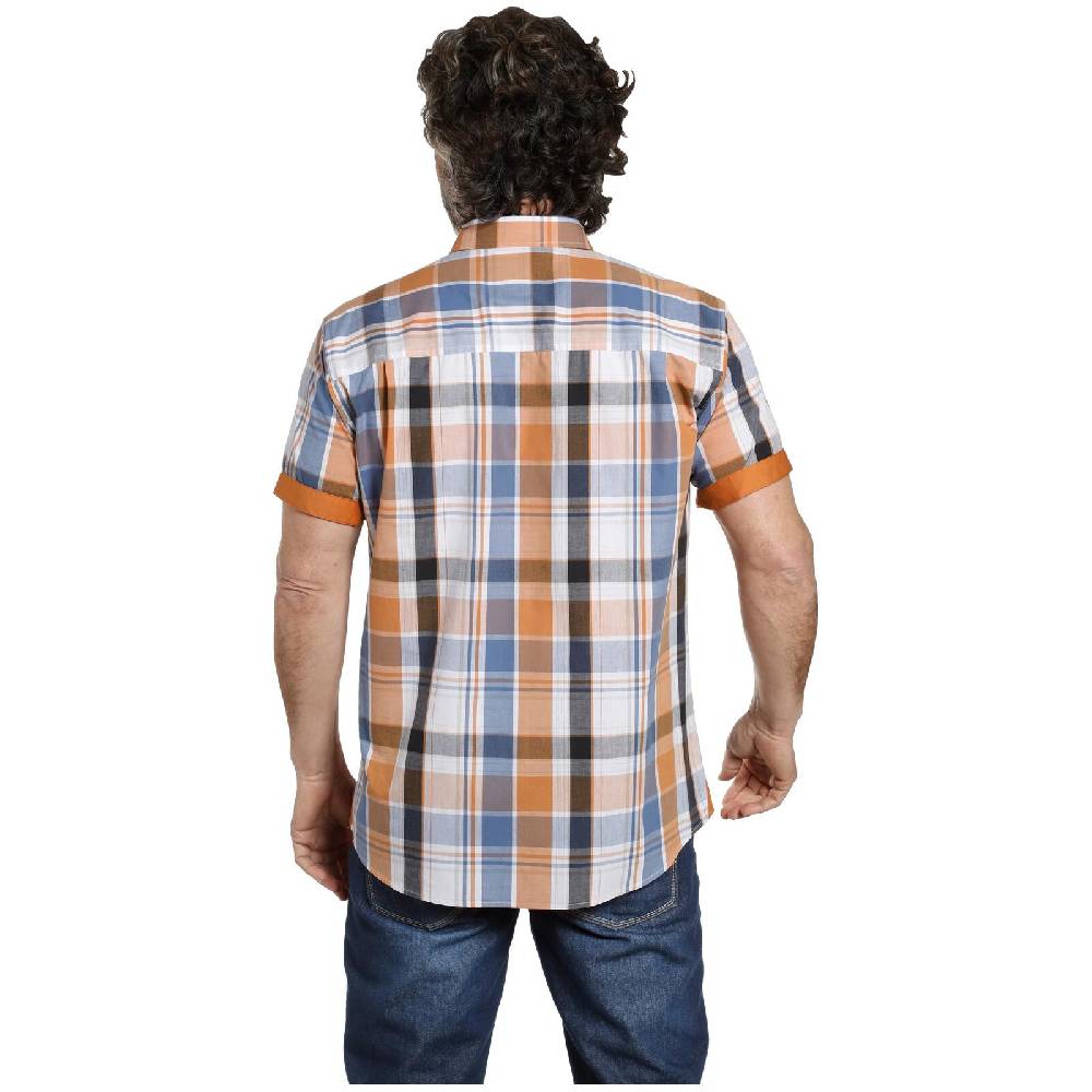 Jan Vanderstorm Kurzarmhemd ASKELL Blau Kariert