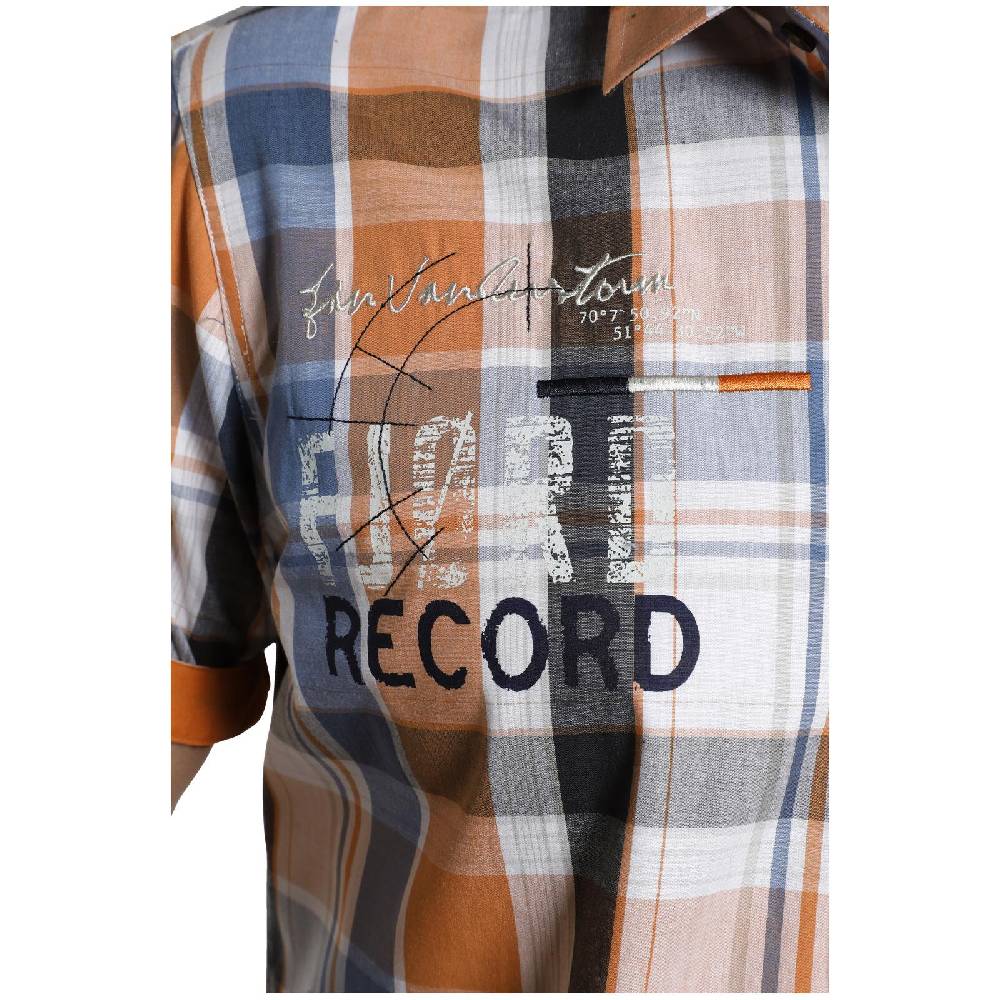 Jan Vanderstorm Kurzarmhemd ASKELL Blau Kariert