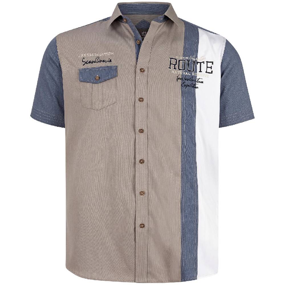 Jan Vanderstorm Kurzarmhemd BODVAR hellbraun