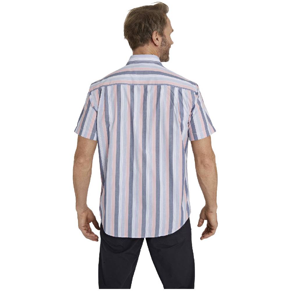 Jan Vanderstorm Kurzarmhemd EIBO Blau Gestreift