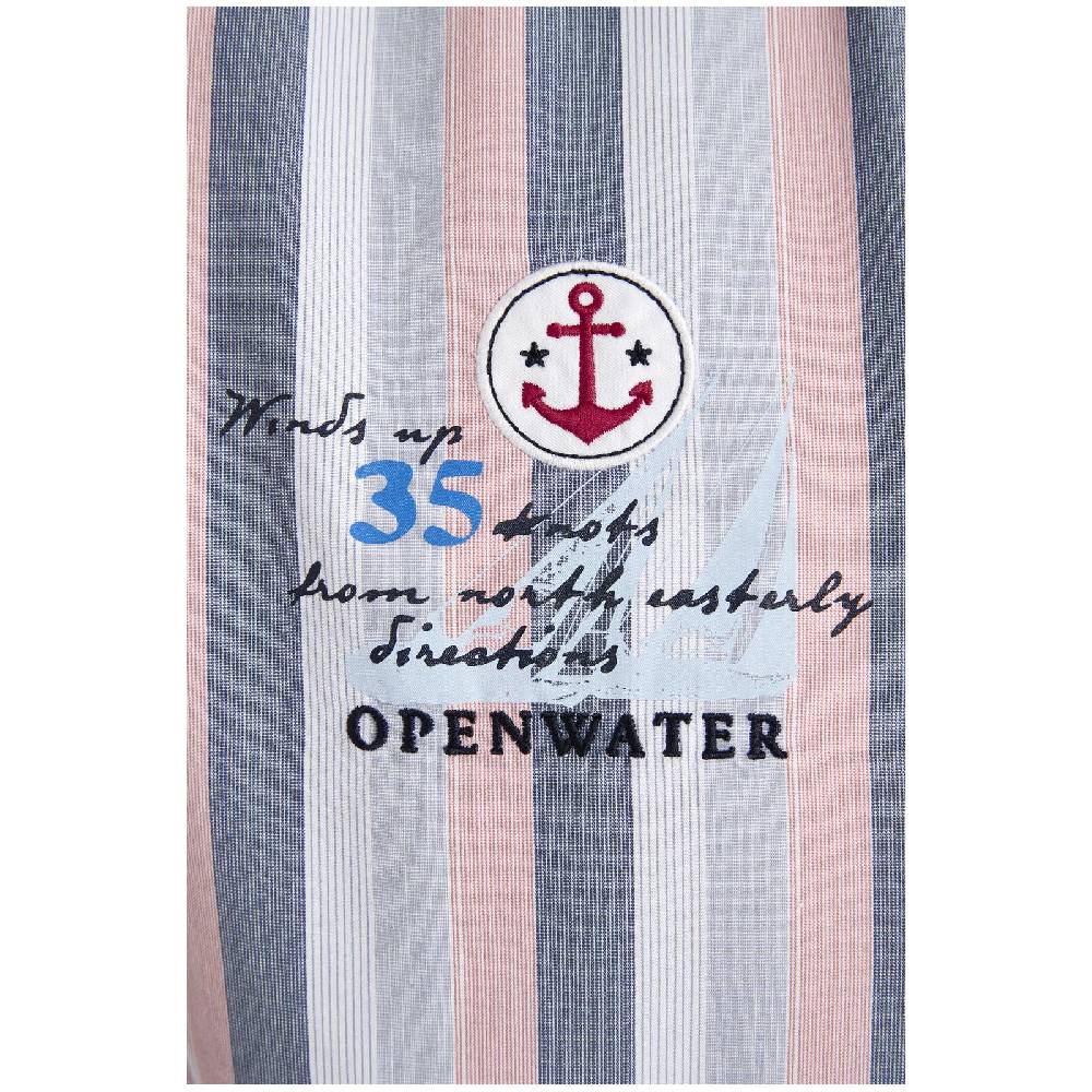 Jan Vanderstorm Kurzarmhemd EIBO Blau Gestreift