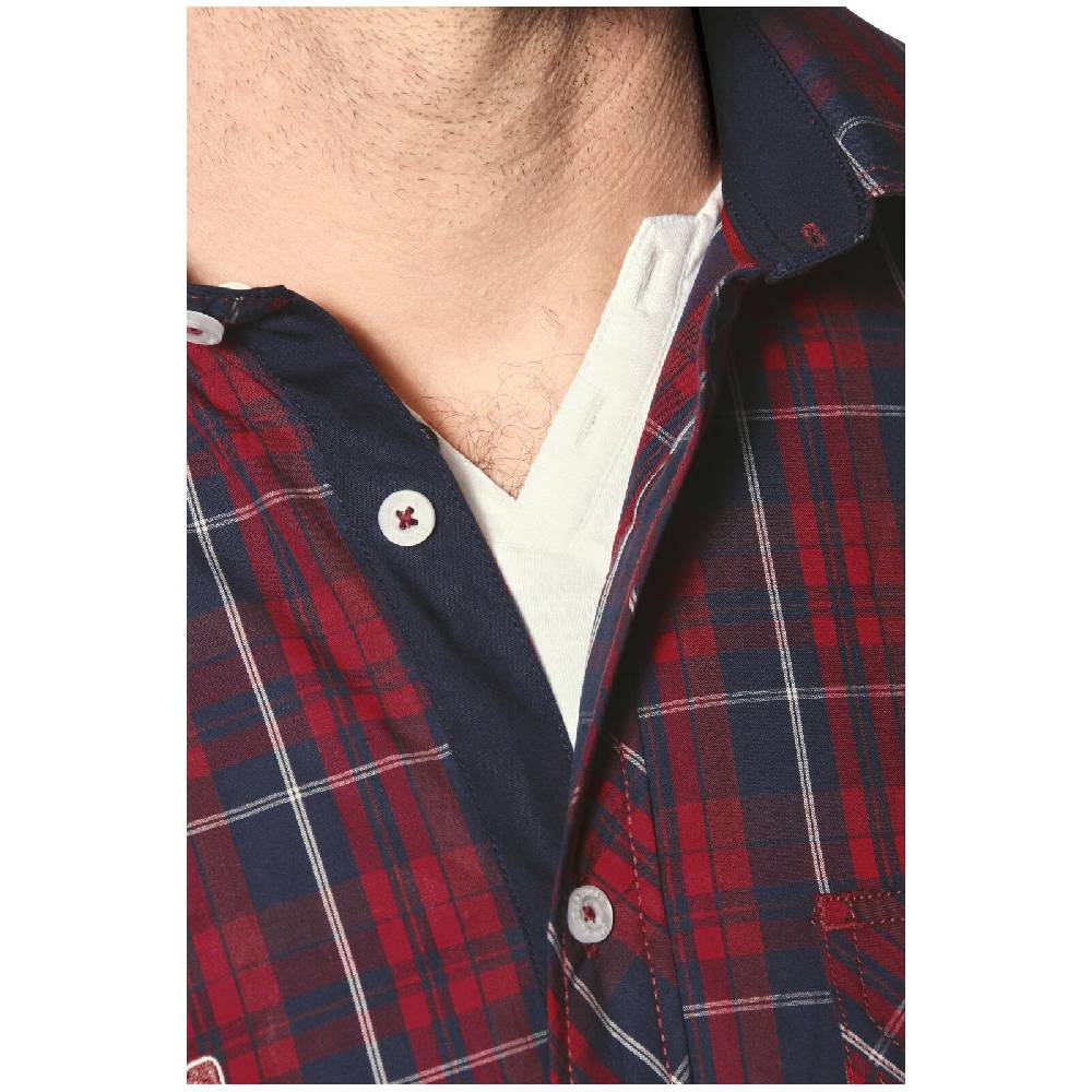 Jan Vanderstorm Kurzarmhemd EMYLS Dunkelrot