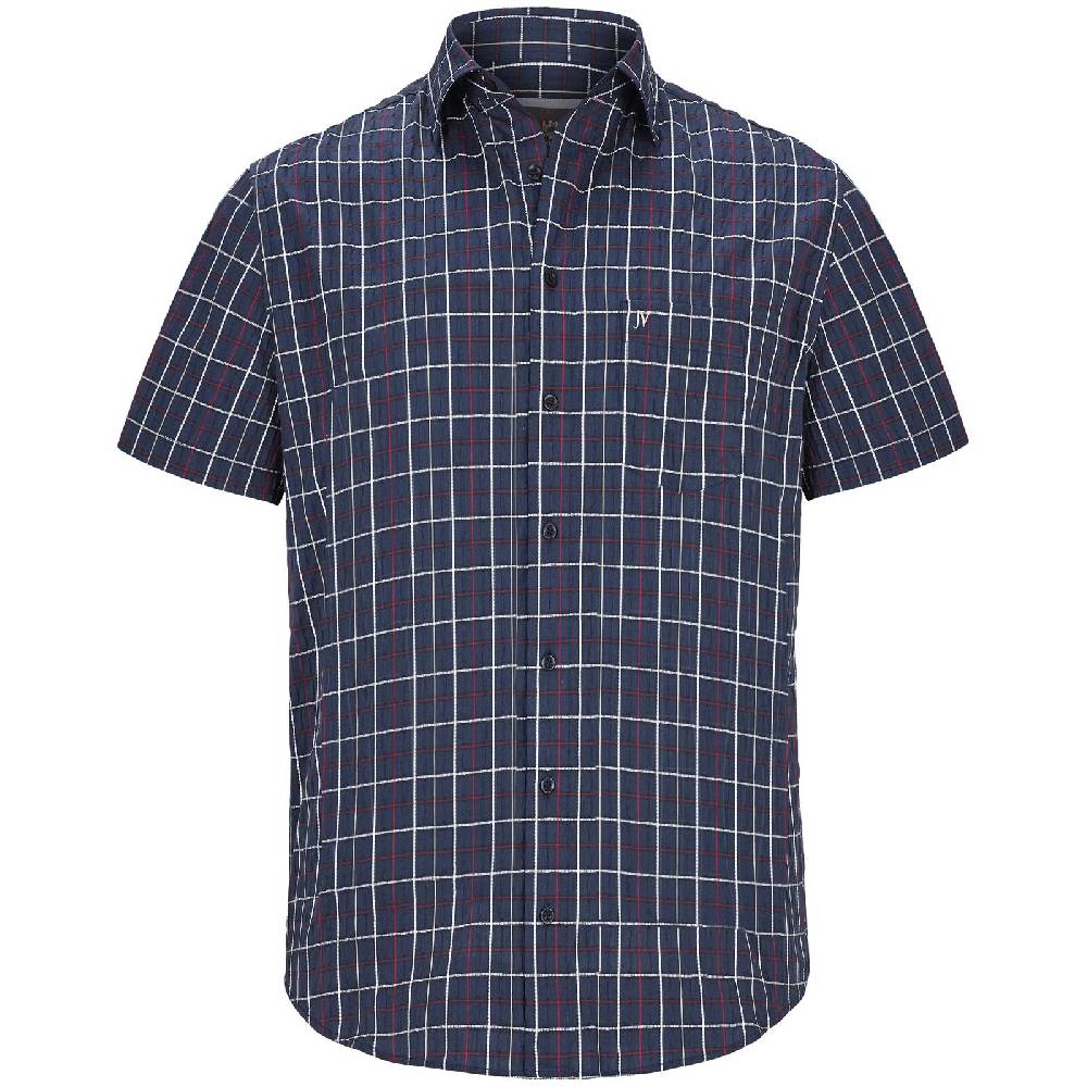 Jan Vanderstorm Kurzarmhemd FEELIKS dunkelblau