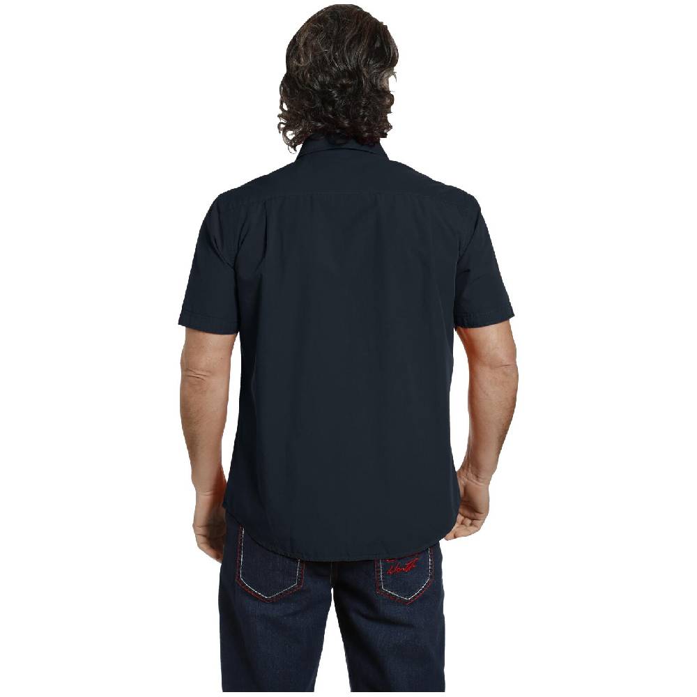 Jan Vanderstorm Kurzarmhemd FREYDIS Dunkelblau