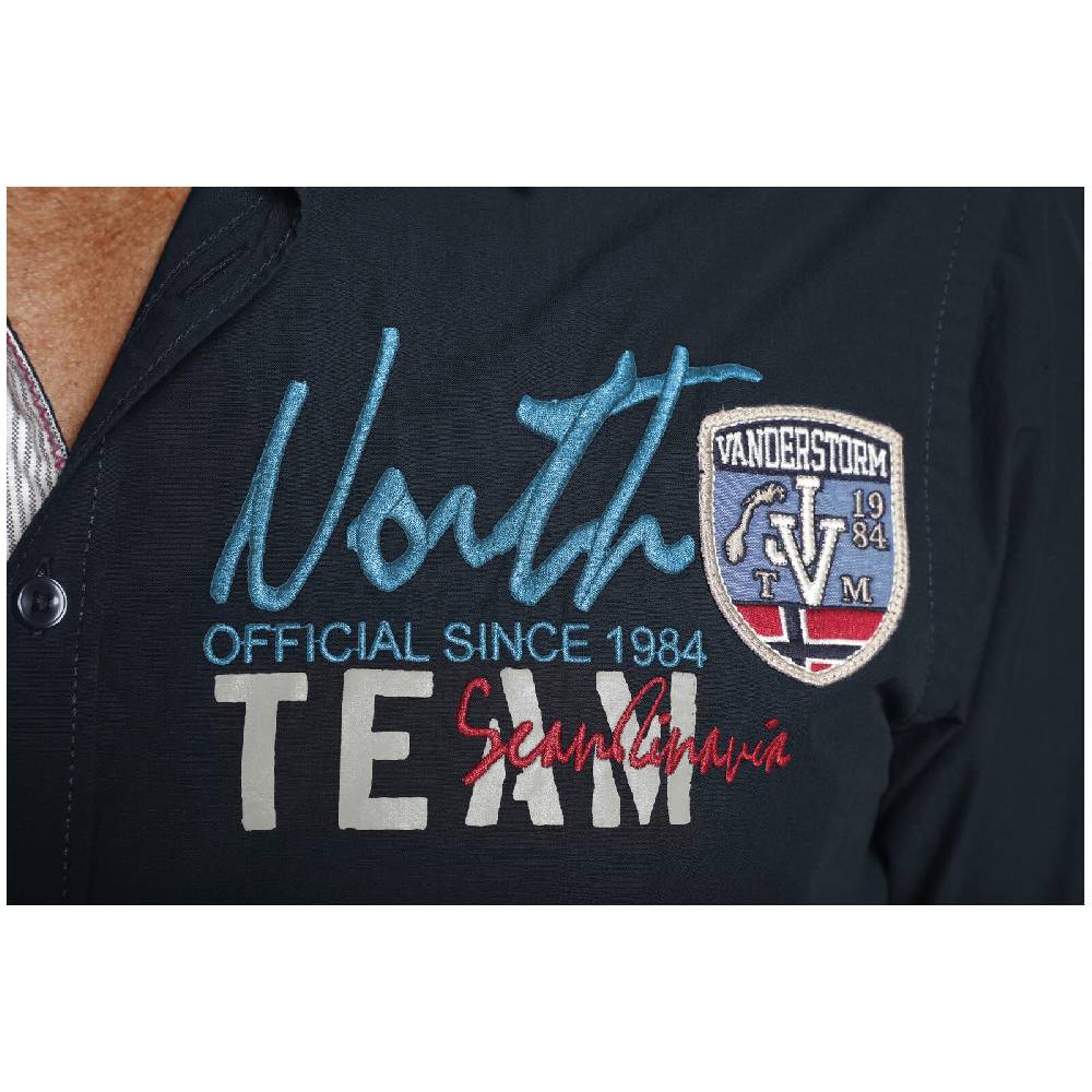 Jan Vanderstorm Kurzarmhemd FREYDIS Dunkelblau